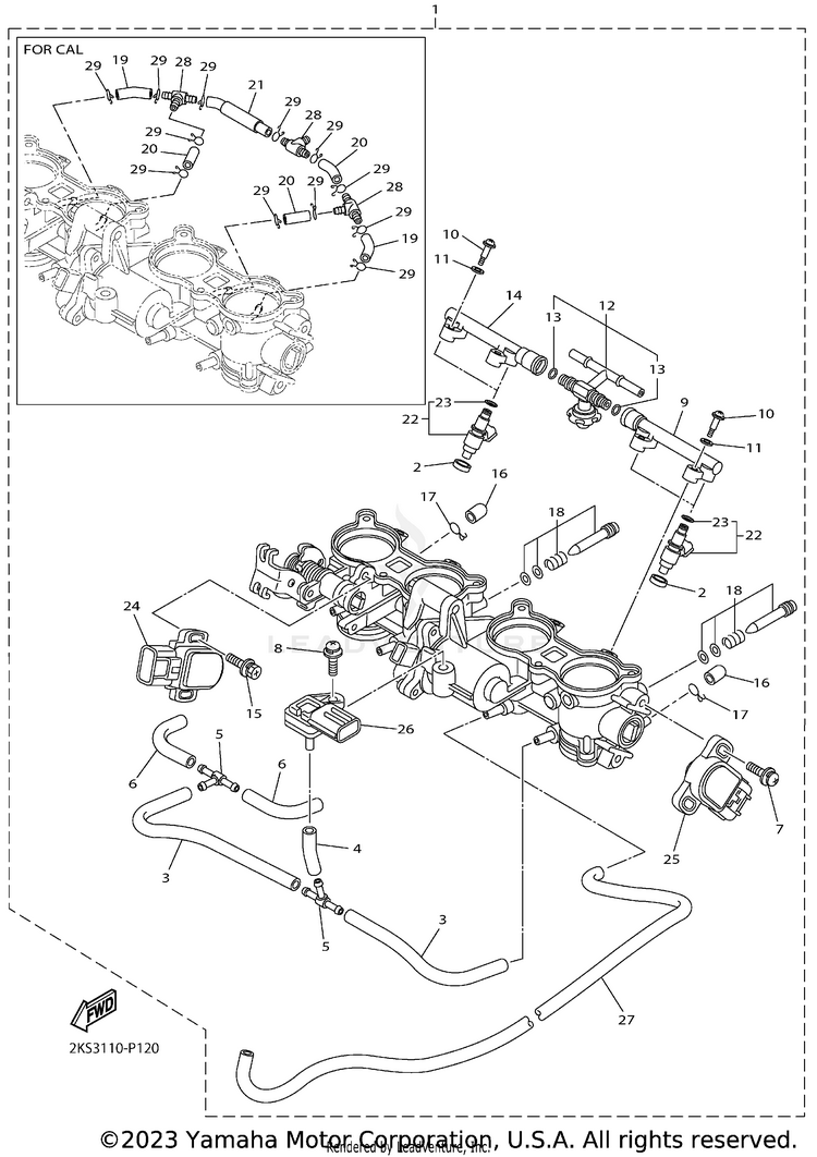 Intake 2 YZFR1 - YZFR1HCB - 2017 Schematic