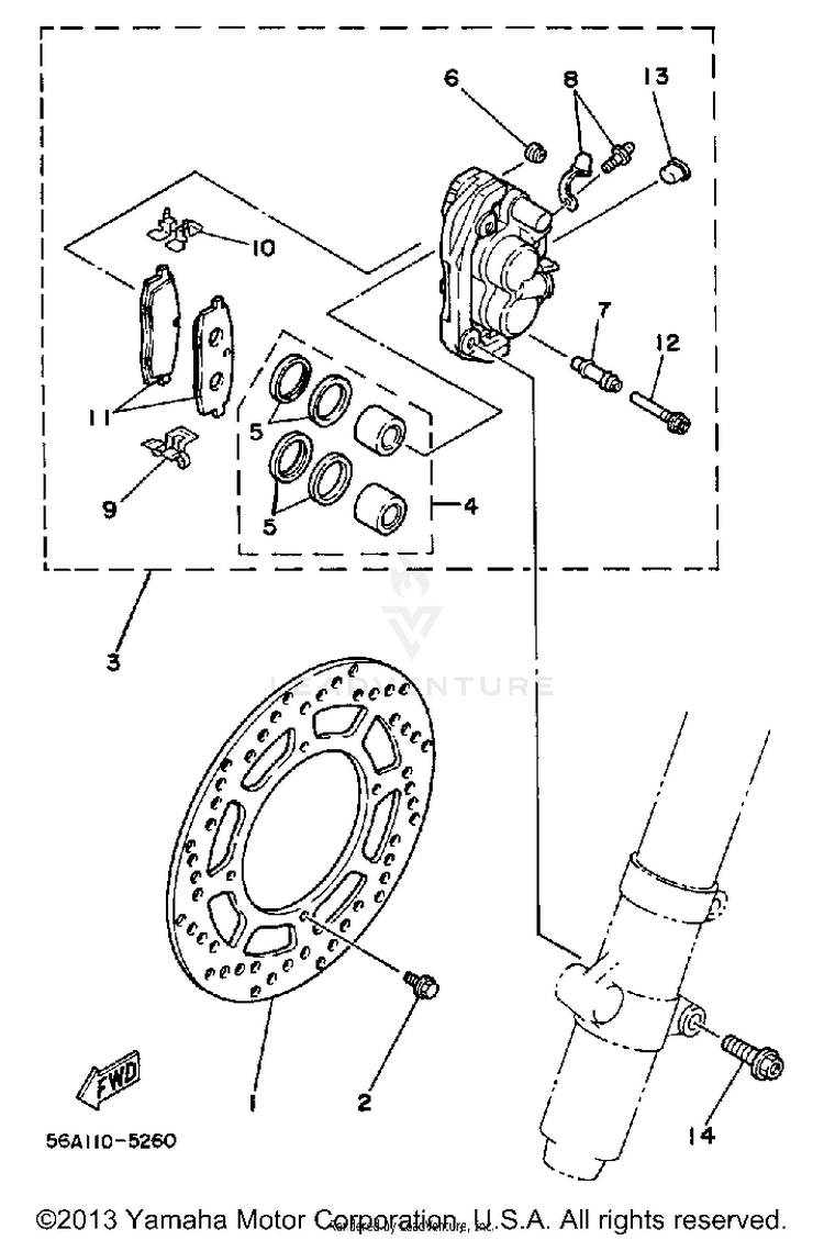 Front Brake - Caliper Schematic