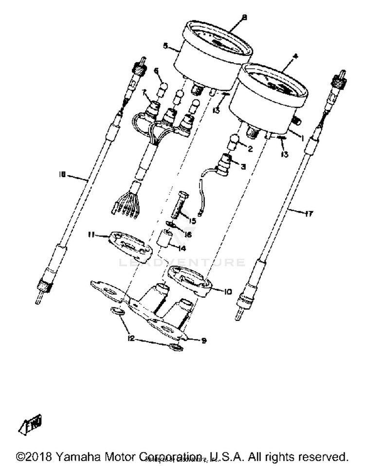 Speedometer Tachometer At2 At3 AT3_CT3 - AT2 - 1972 Schematic