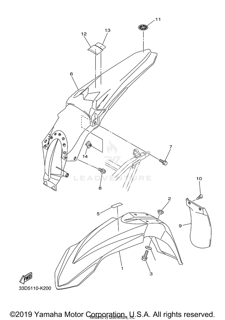 Fender YZ450F - YZ450FAB - 2011 Schematic
