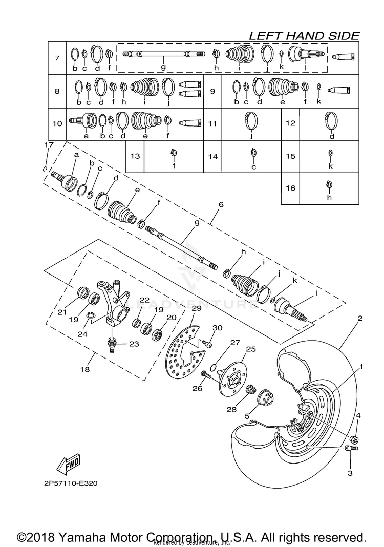 Front Wheel RHINO 450 - YXR45FXGR - 2008 Schematic