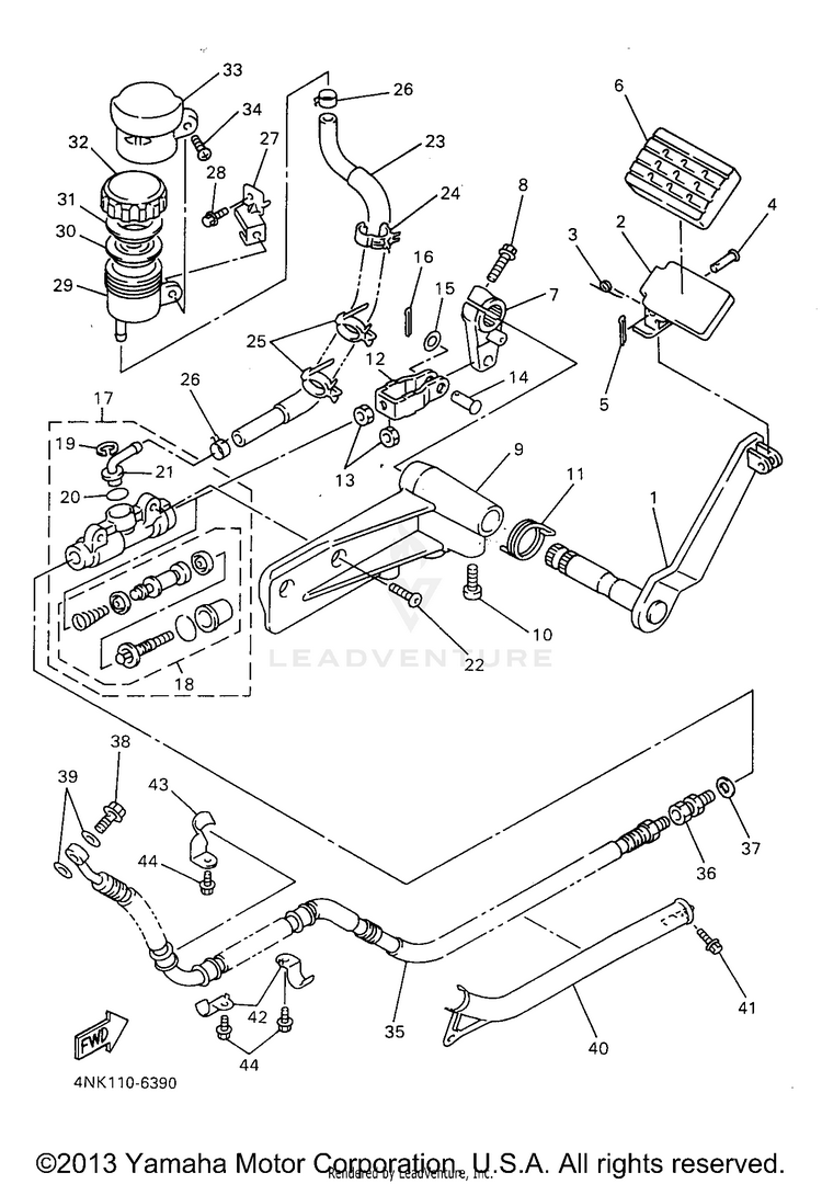 Rear Master Cylinder Schematic