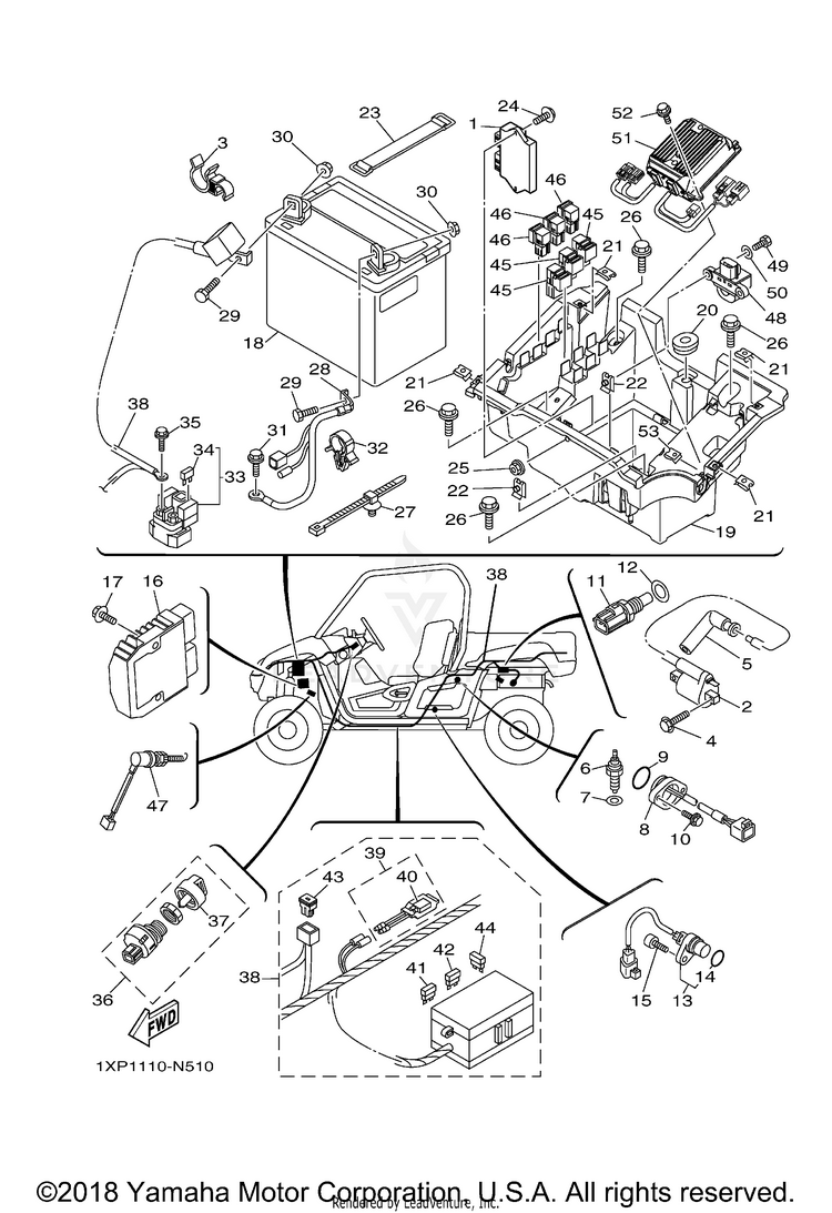 Electrical 1 VIKING EPS SE - YXM700PSF - 2015 Schematic