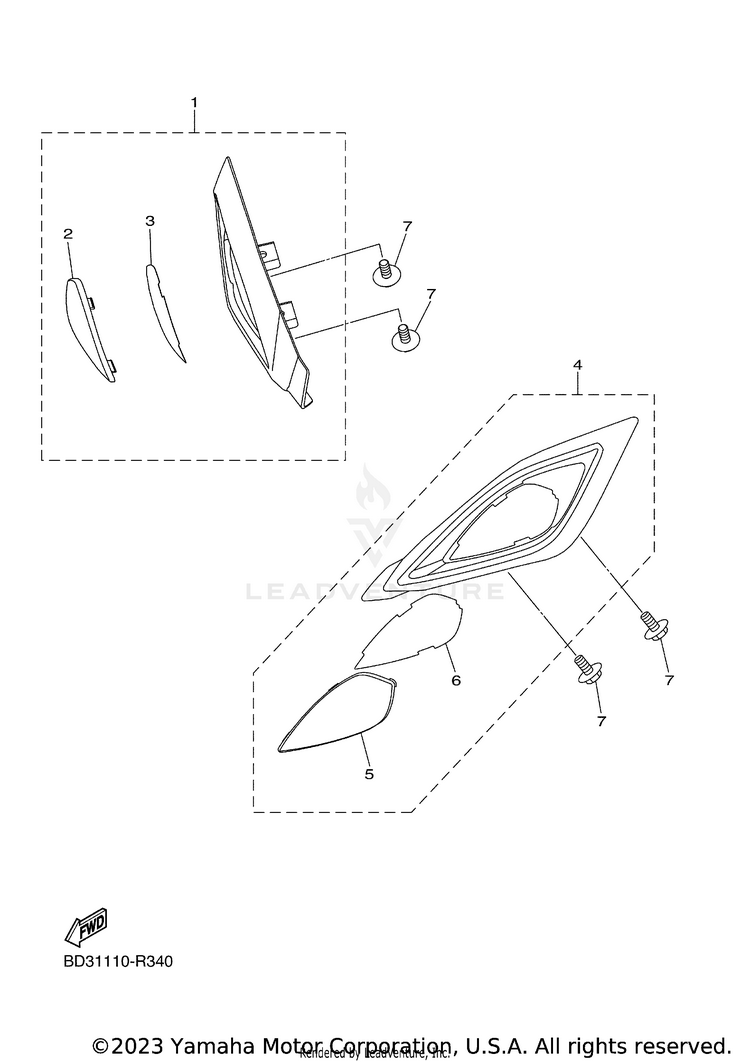 Headlight RAPTOR 110 - YFM01RYXRG - 2024 Schematic