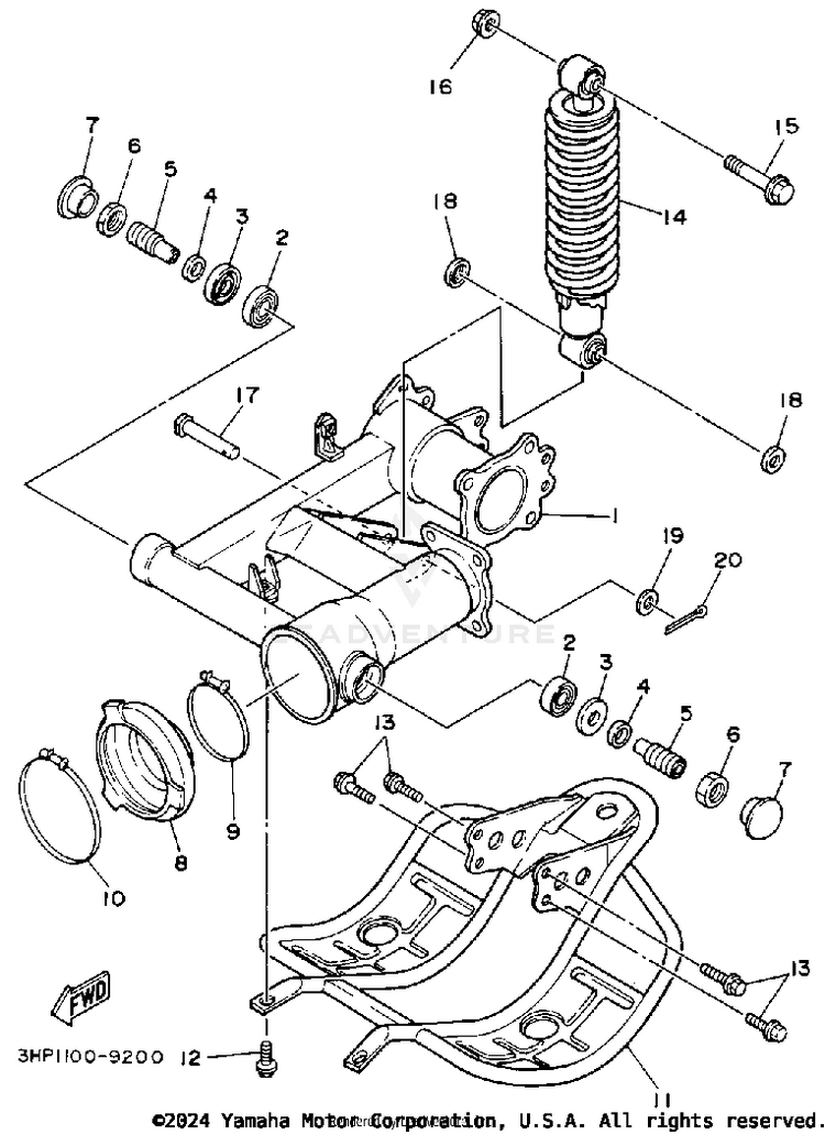 Swing Arm-Rear Shock Schematic
