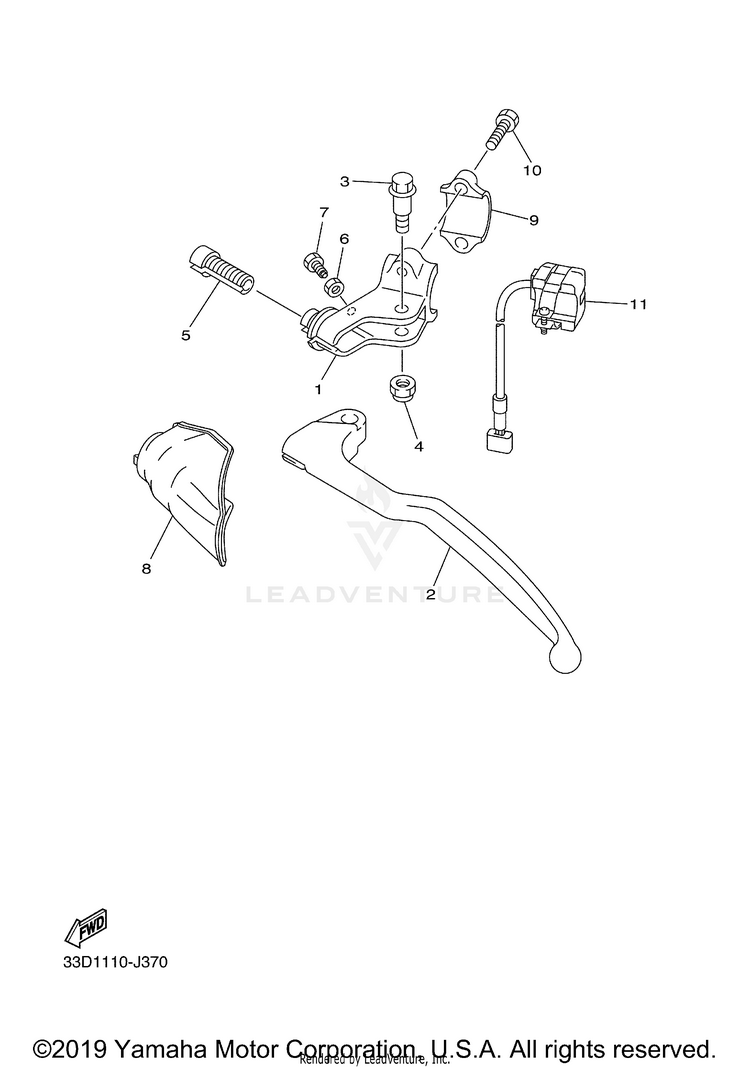 Handle Switch Lever YZ450FB - YZ450FBL - 2012 Schematic