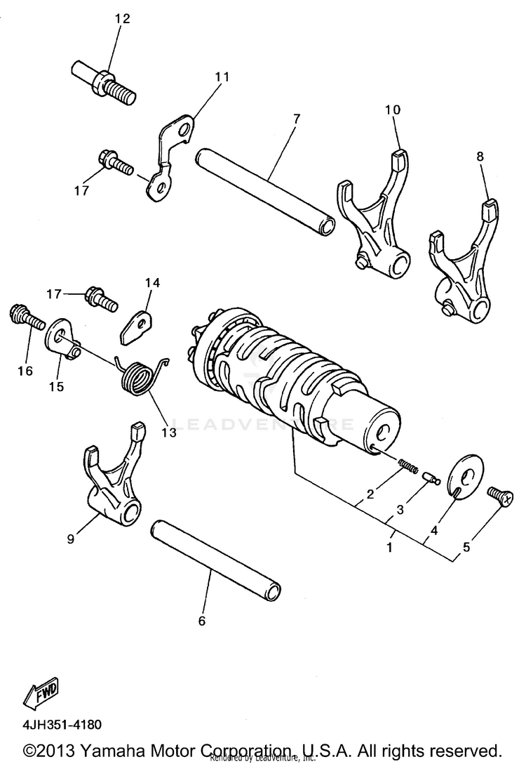 Shift Cam Shift Fork Schematic