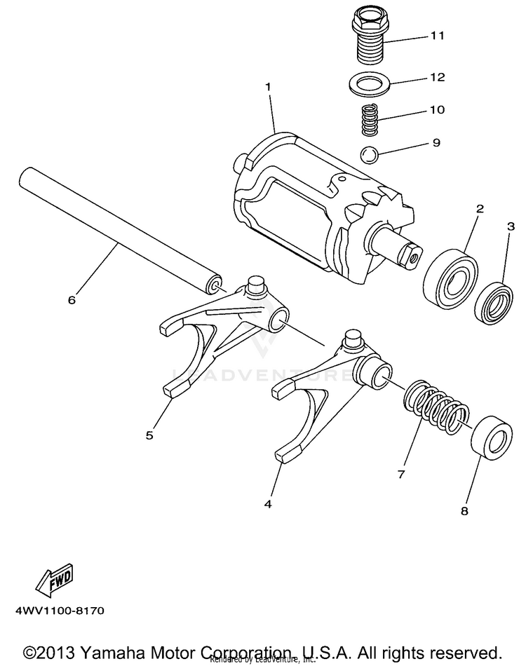 Shift Cam Fork Schematic