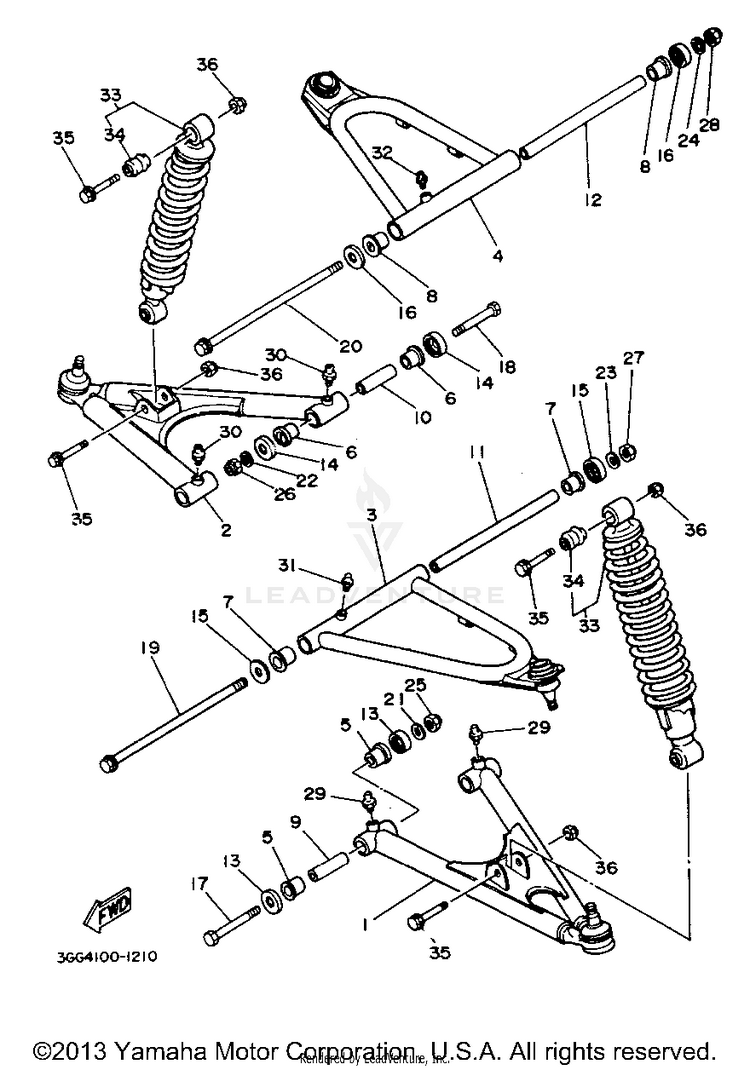 Front Suspension Wheel BANSHEE - YFZ350G_MN - 1995 Schematic