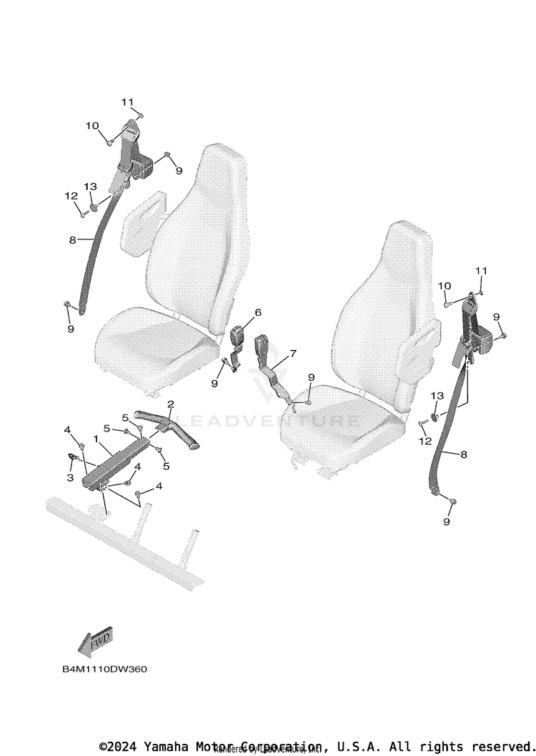 Seat 2 WOLVERINE RMAX 2 - YXE10WPAMS - 2021 Schematic