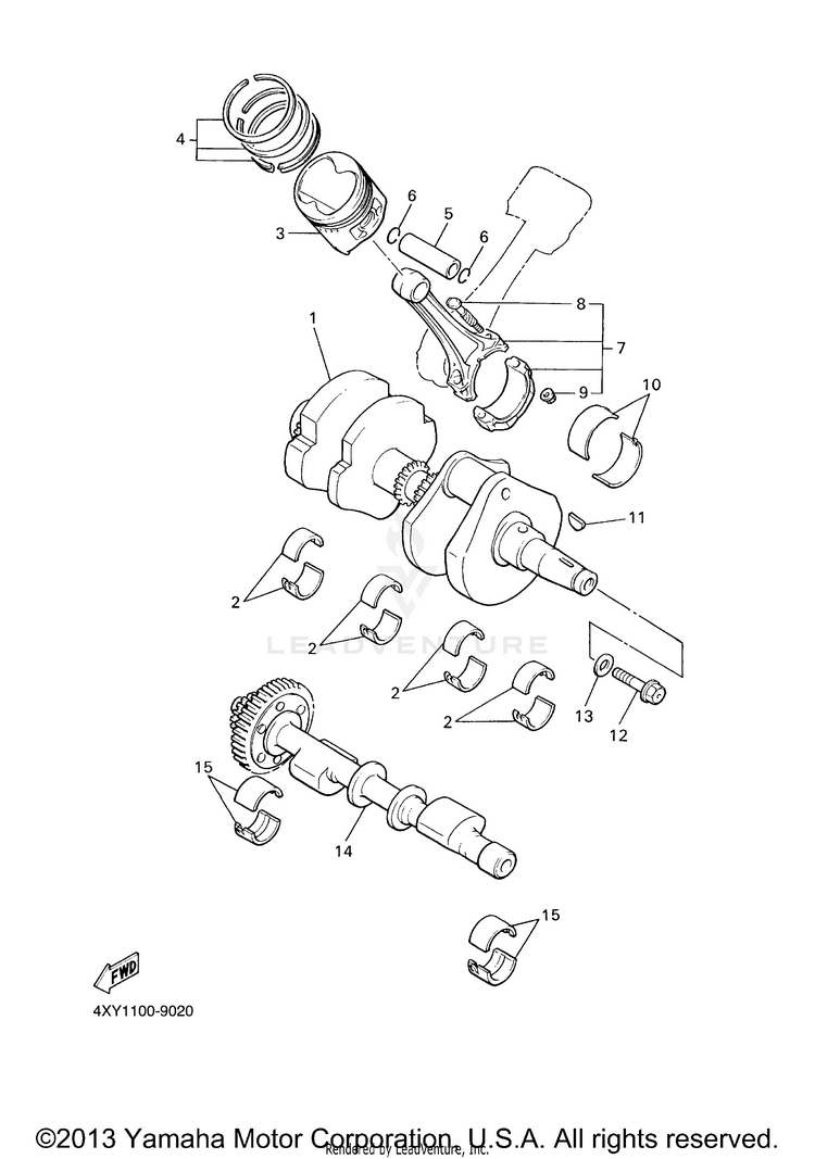Crankshaft Piston VENTURE MM LIMITED EDITION (CA Ed.) - XVZ13TFSMC - 2000 Schematic