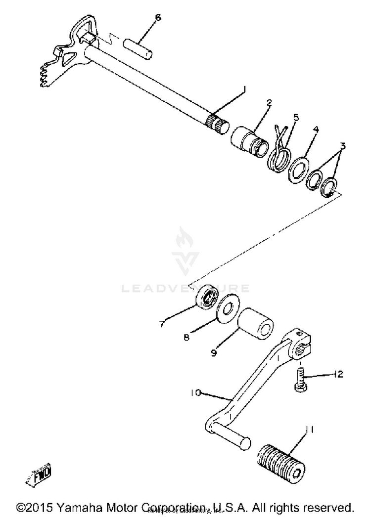 Shift Shaft Pedal XT250H - 1981 Schematic
