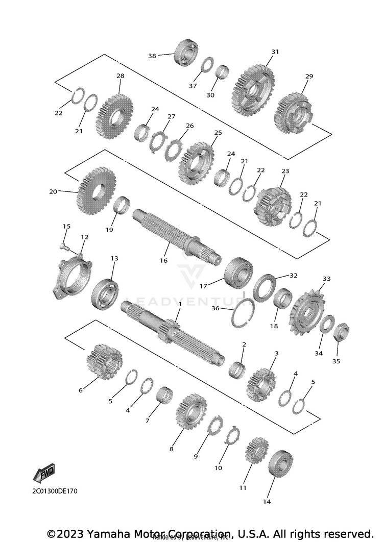 Transmission YZFR6 - YZFR6L1CB - 2020 Schematic