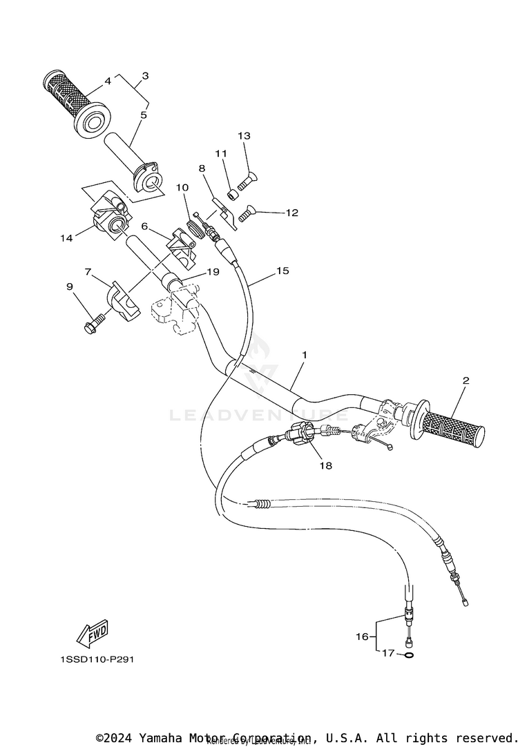 Steering Handle & Cable Schematic