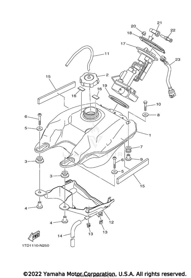 Fuel Tank YFZ450R SE - YFZ45YSSNB - 2022 Schematic