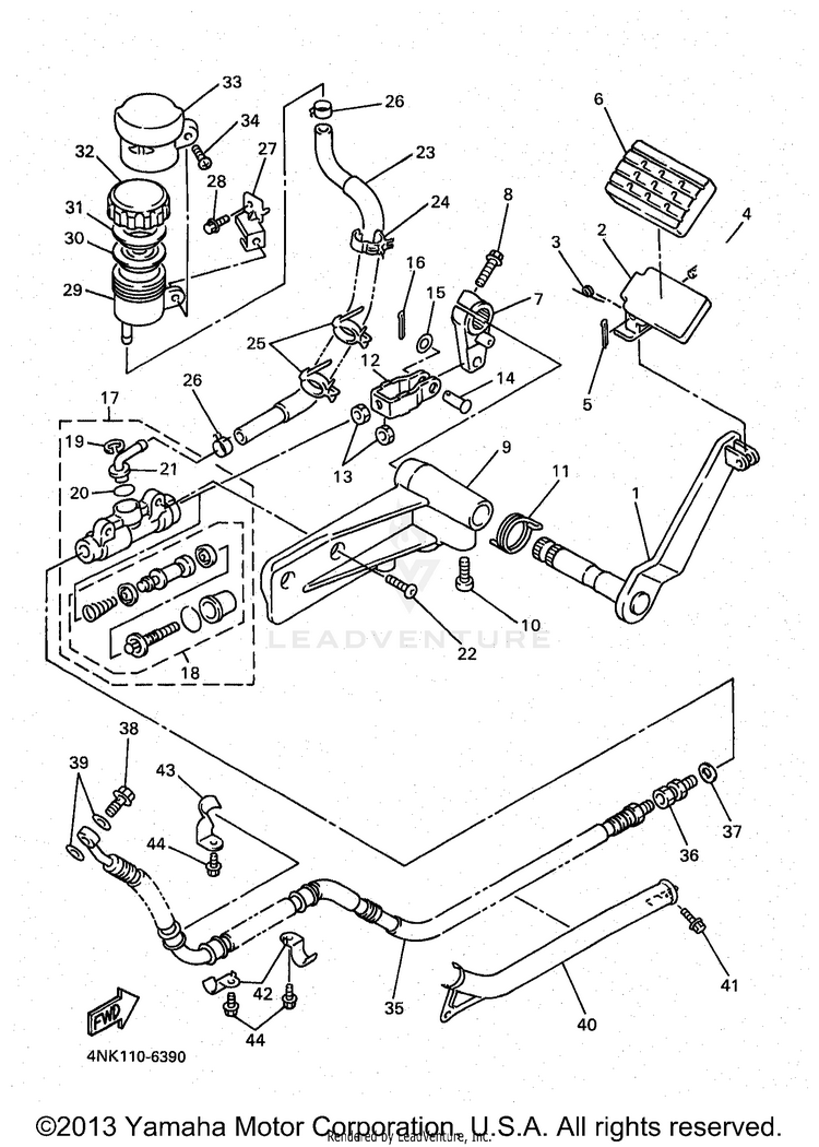 Rear Master Cylinder Schematic