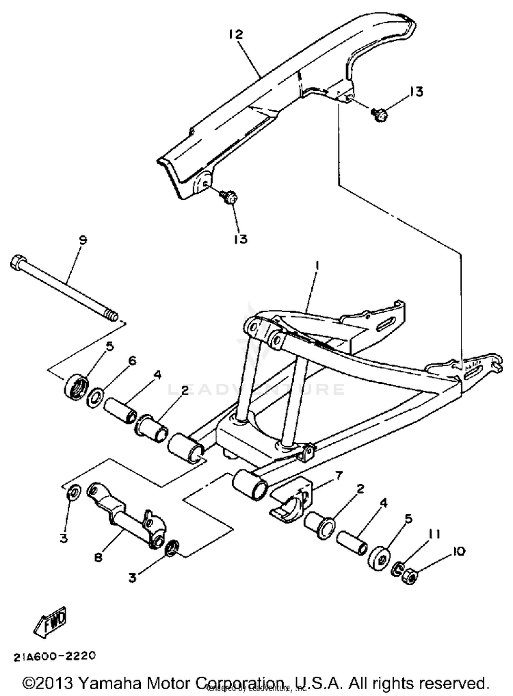 Swing Arm ENDURO - DT50A - 1990 Schematic