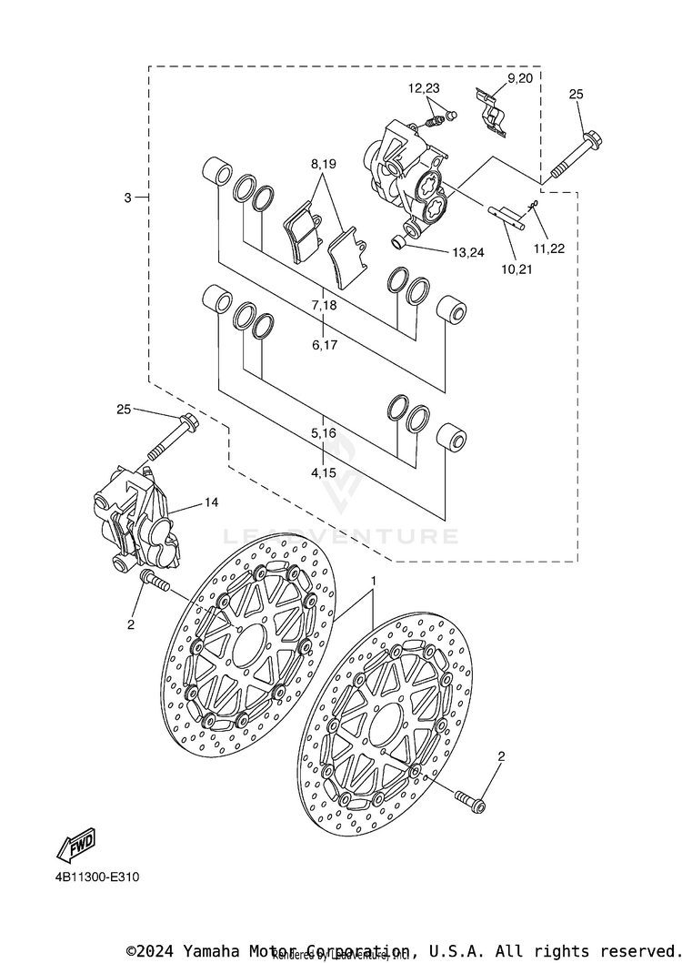 Front Brake Caliper Schematic
