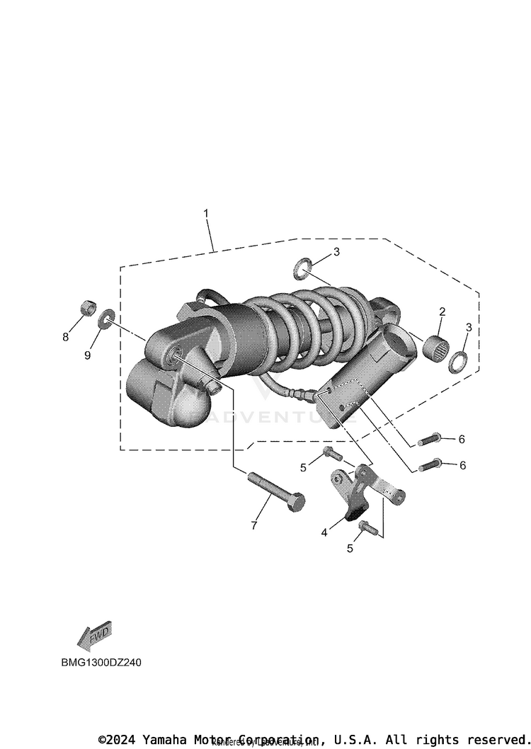Rear Suspension XSR900 - XSR900SCB - 2025 Schematic