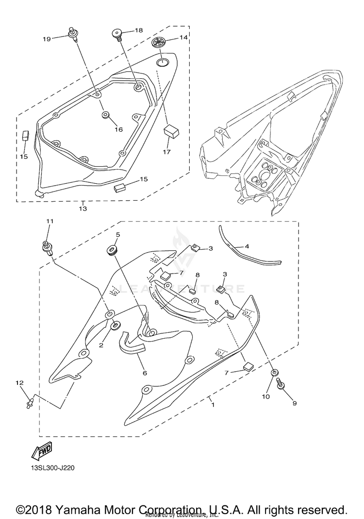 Side Cover YZFR6 - YZFR6GCGY - 2016 Schematic