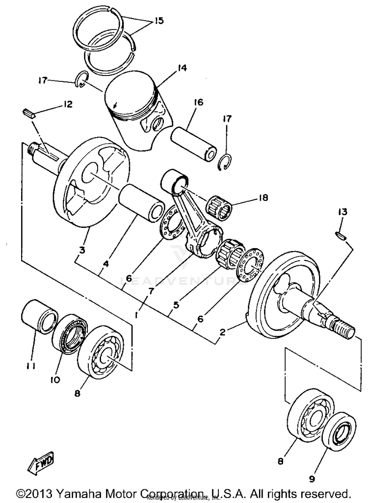 Crankshaft - Piston Schematic