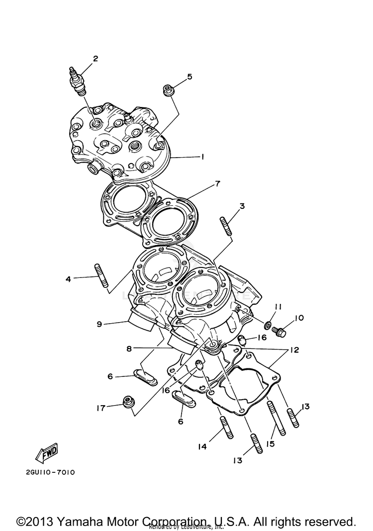 Cylinder BANSHEE - YFZ350R - 2003 Schematic