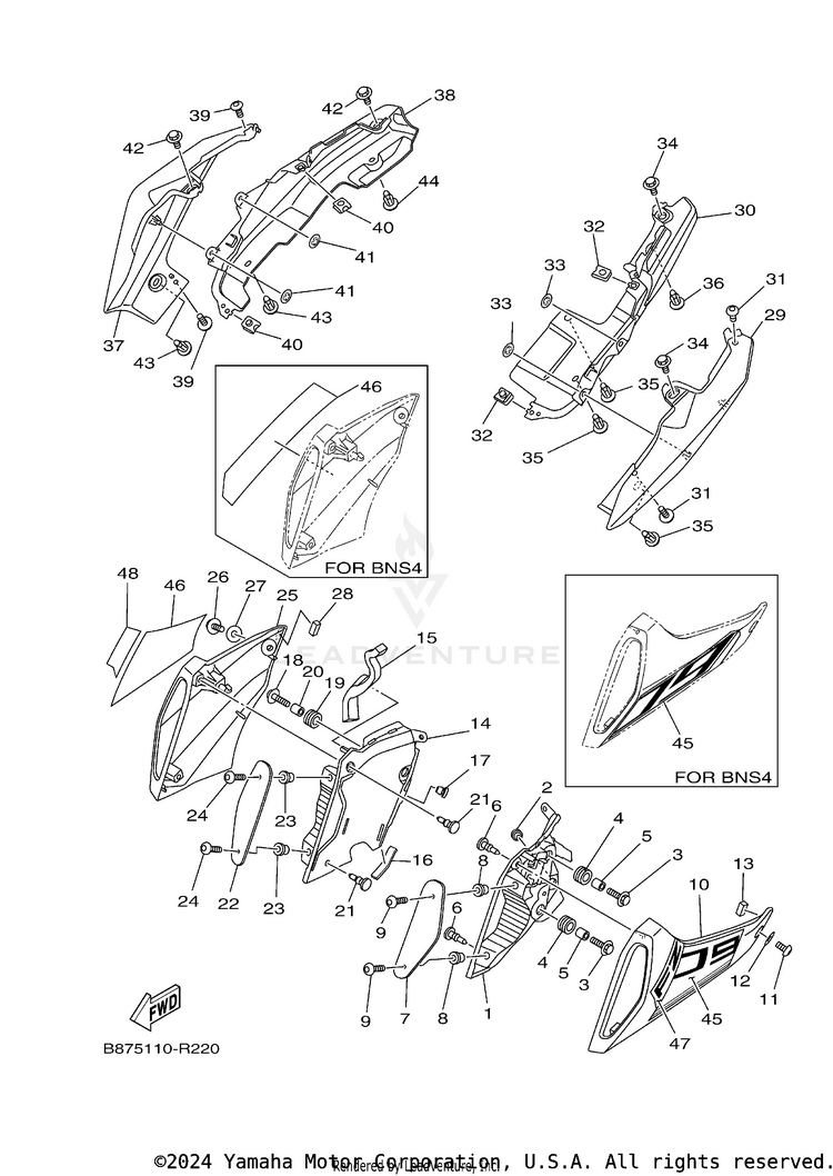 Side Cover FZ09 CA - FZ09GCB - 2016 Schematic
