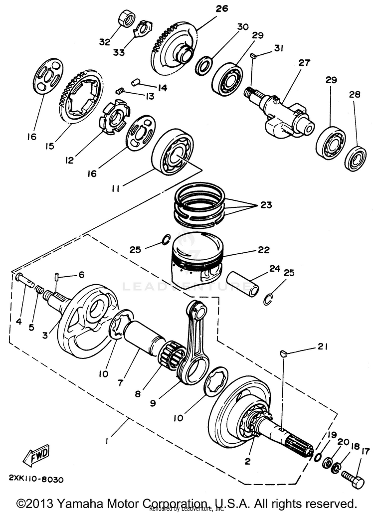 Crankshaft Piston Schematic