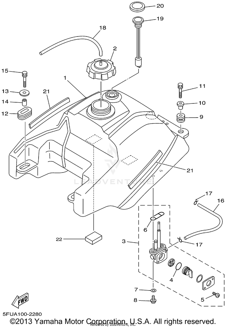 Fuel Tank BIG BEAR 400 4WD_REAL TREE XTRA - YFM400FHP - 2002 Schematic
