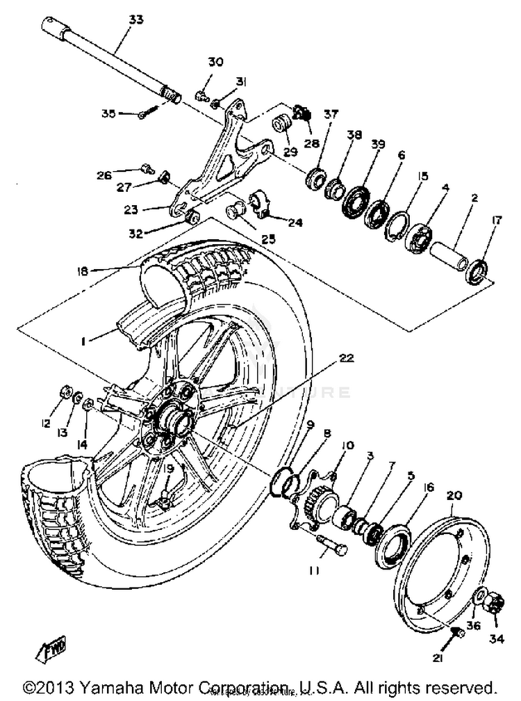 Rear Wheel XS1100H - 1981 Schematic