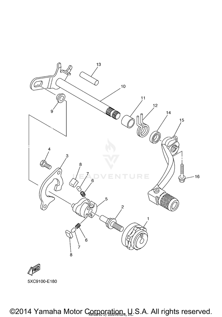 Shift Shaft YZ250F - YZ250FV - 2006 Schematic