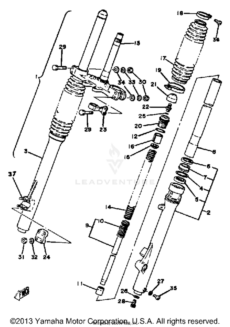 Front Fork Yz125g Schematic
