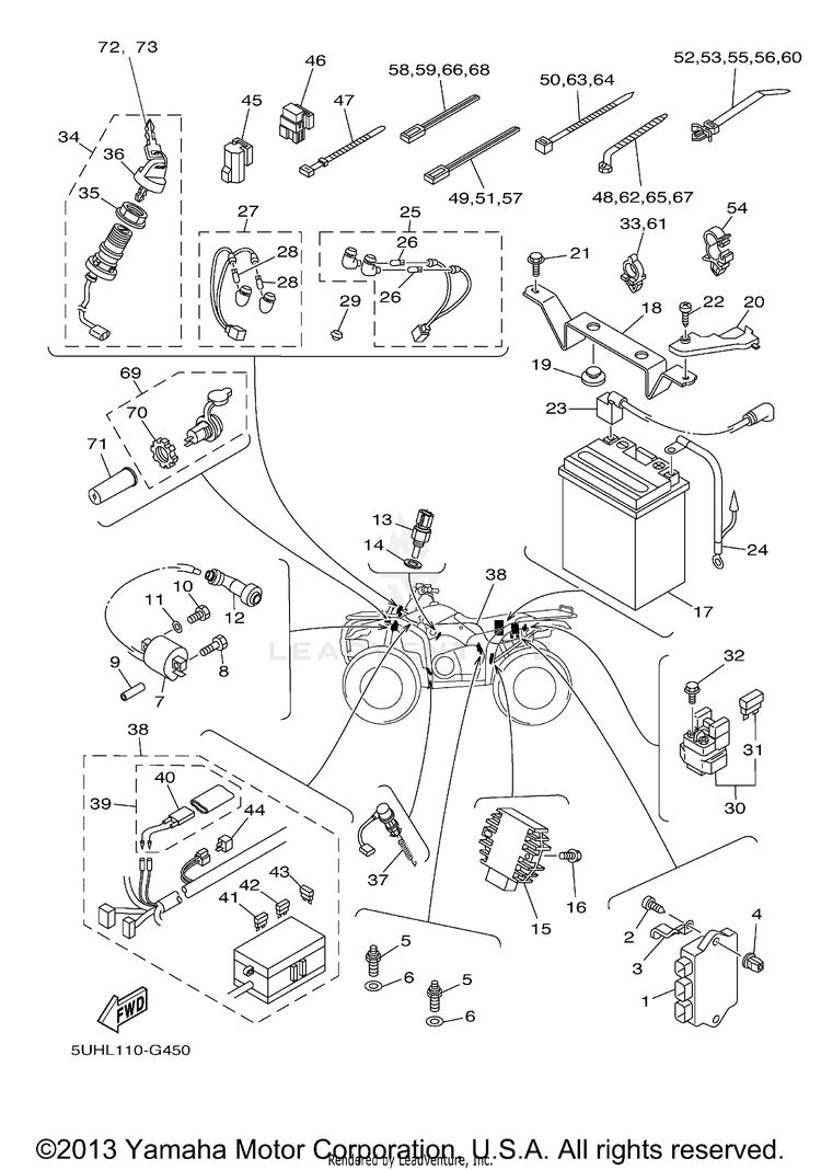 Electrical 1 GRIZZLY 350 4WD HUNTER - YFM35FGHA - 2011 Schematic