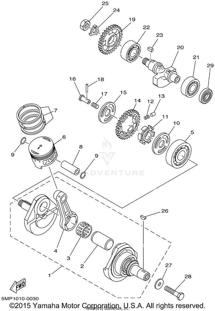 Crankshaft Piston Schematic