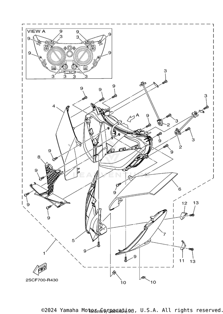 Headlight FJ09 CA - FJ09GCB - 2016 Schematic