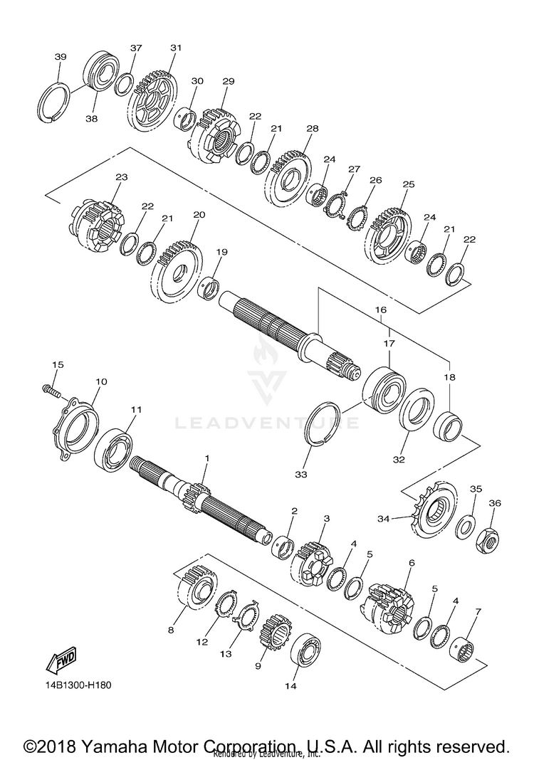 Transmission YZFR1 - YZFR1ACR - 2011 Schematic