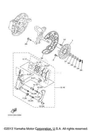 Front Brake Caliper Schematic