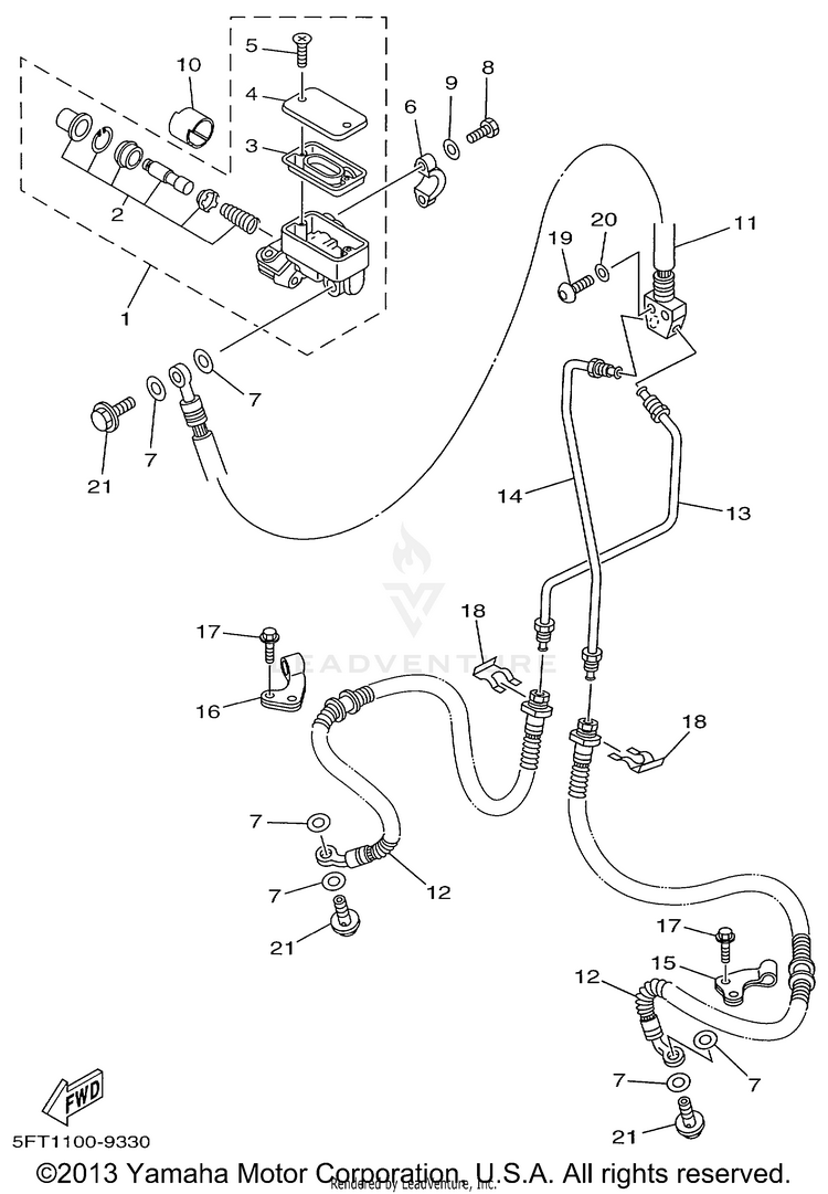 Front Master Cylinder Schematic
