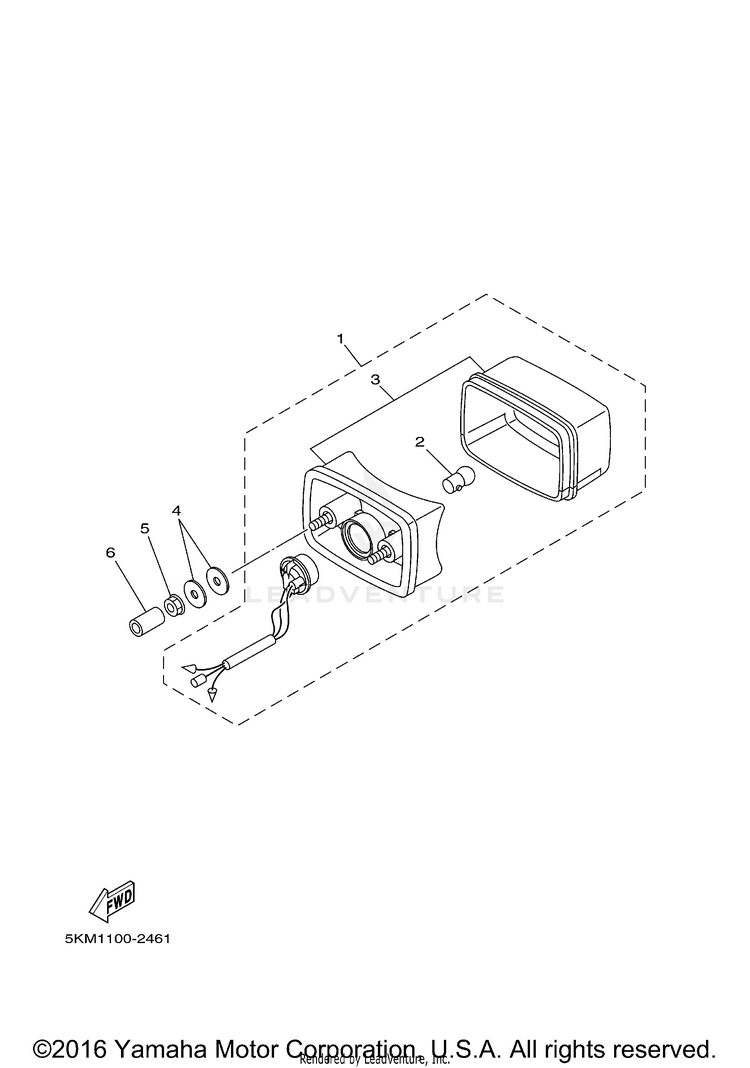 Taillight GRIZZLY 660 - YFM66FAT - 2005 Schematic