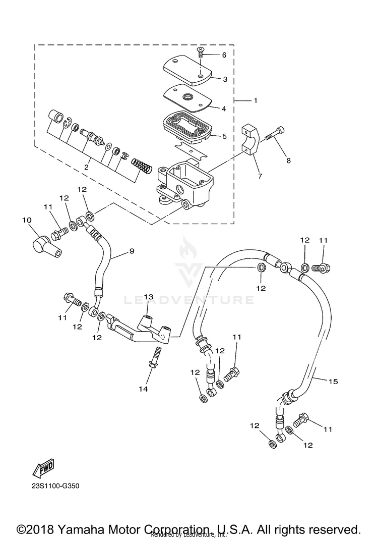 Front Master Cylinder V STAR 1100 CLASSIC - XVS11AWYCG - 2009 Schematic