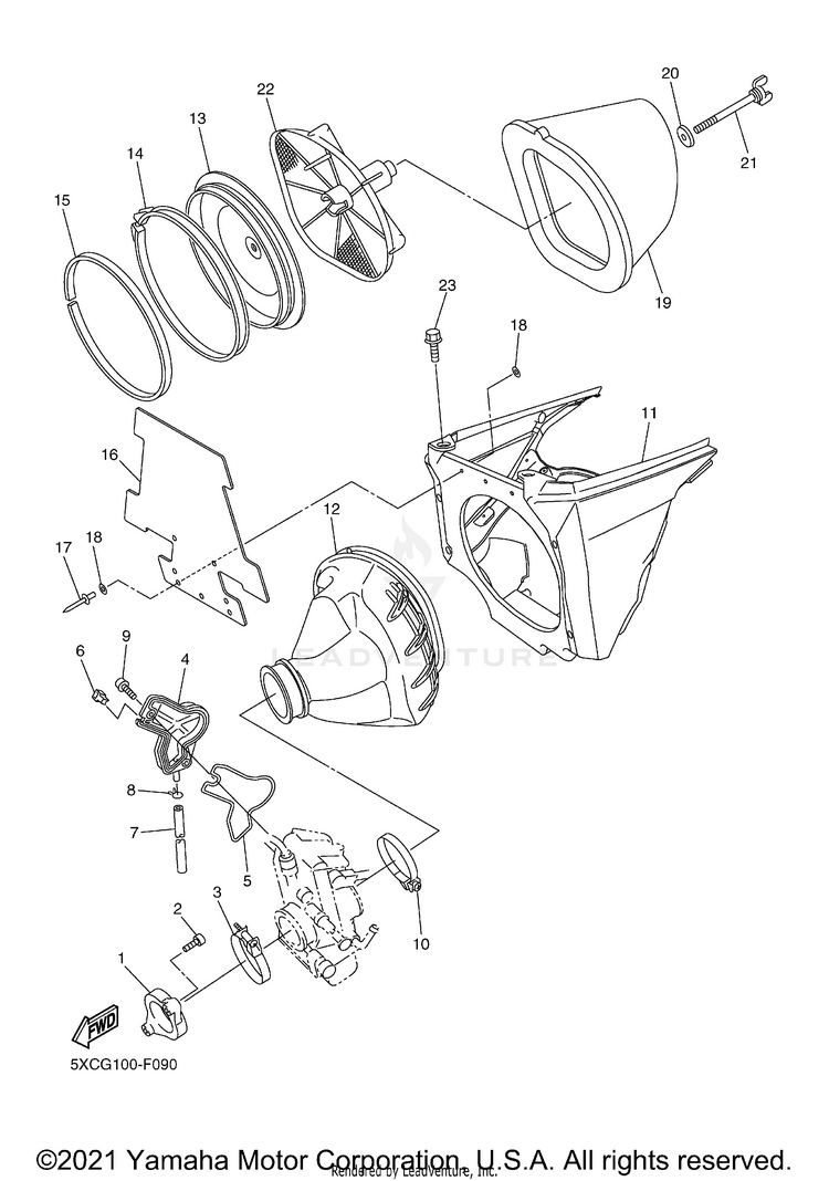 Intake YZ250F - YZ250FXL - 2008 Schematic