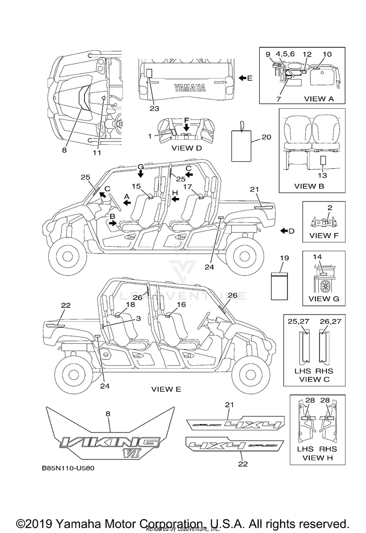 Emblem Label 1 VIKING VI EPS HUNTER - YXC70VPHKH - 2019 Schematic