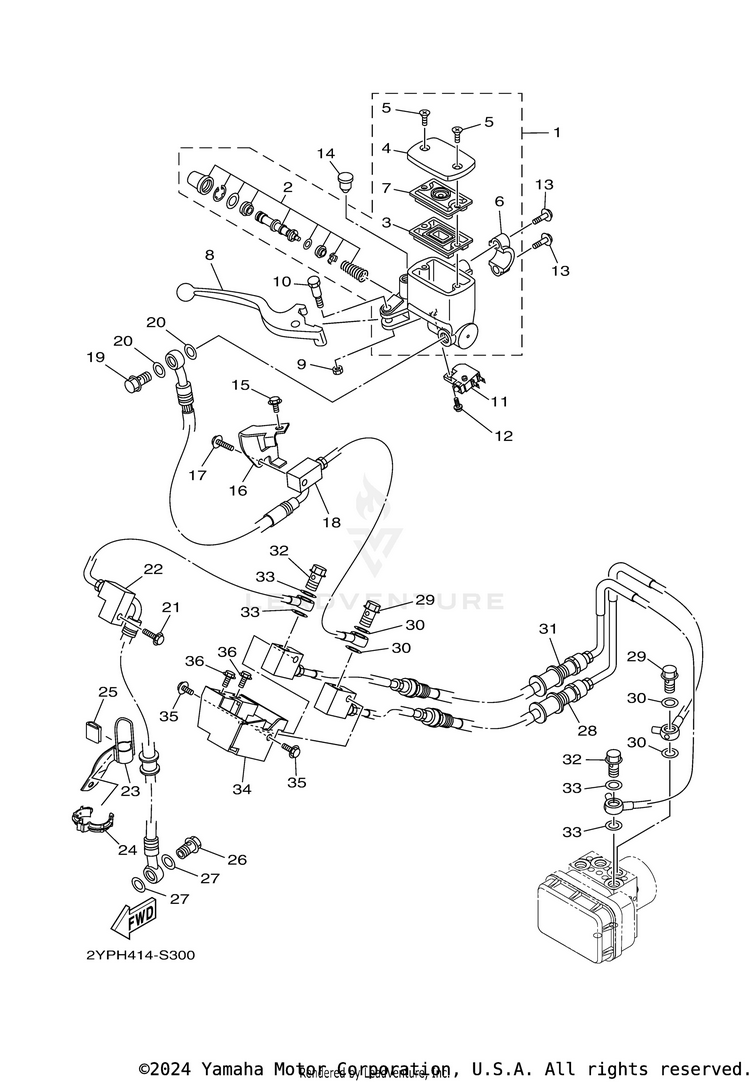 Front Master Cylinder R3ABS - YZFR3AHB - 2017 Schematic
