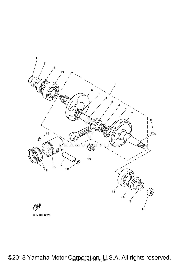 Crankshaft Piston Schematic