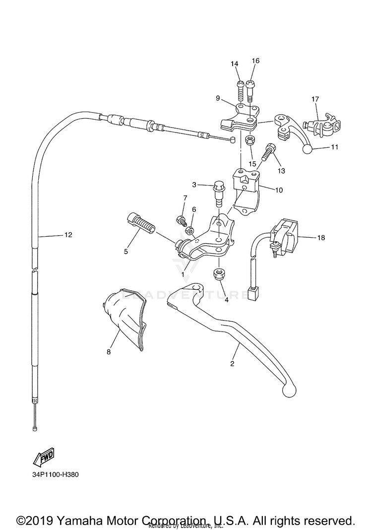 Handle Switch Lever YZ450F - YZ450FYL - 2009 Schematic