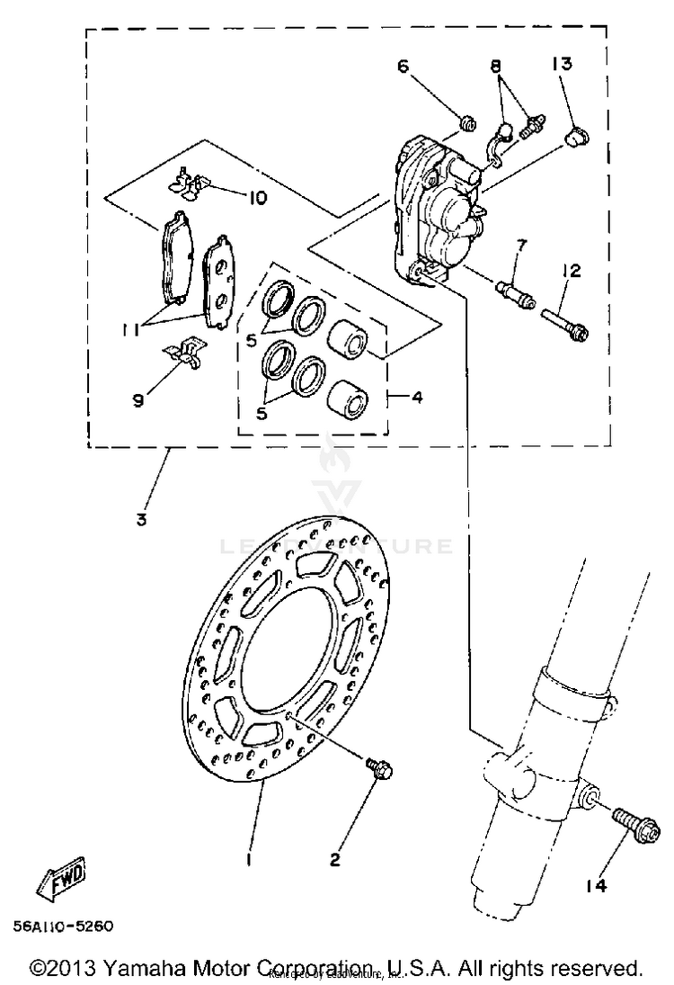 Front Brake-Caliper Schematic