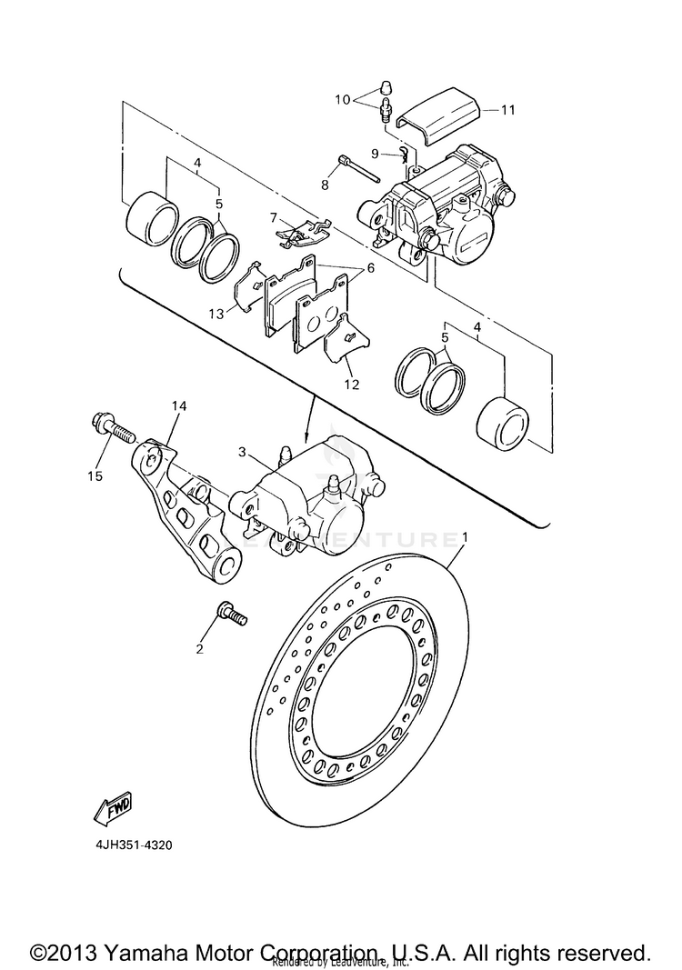 Rear Brake Caliper Schematic
