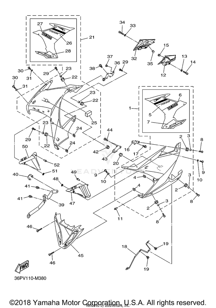 Cowling 2 FZ6R - FZ6RDCL - 2013 Schematic