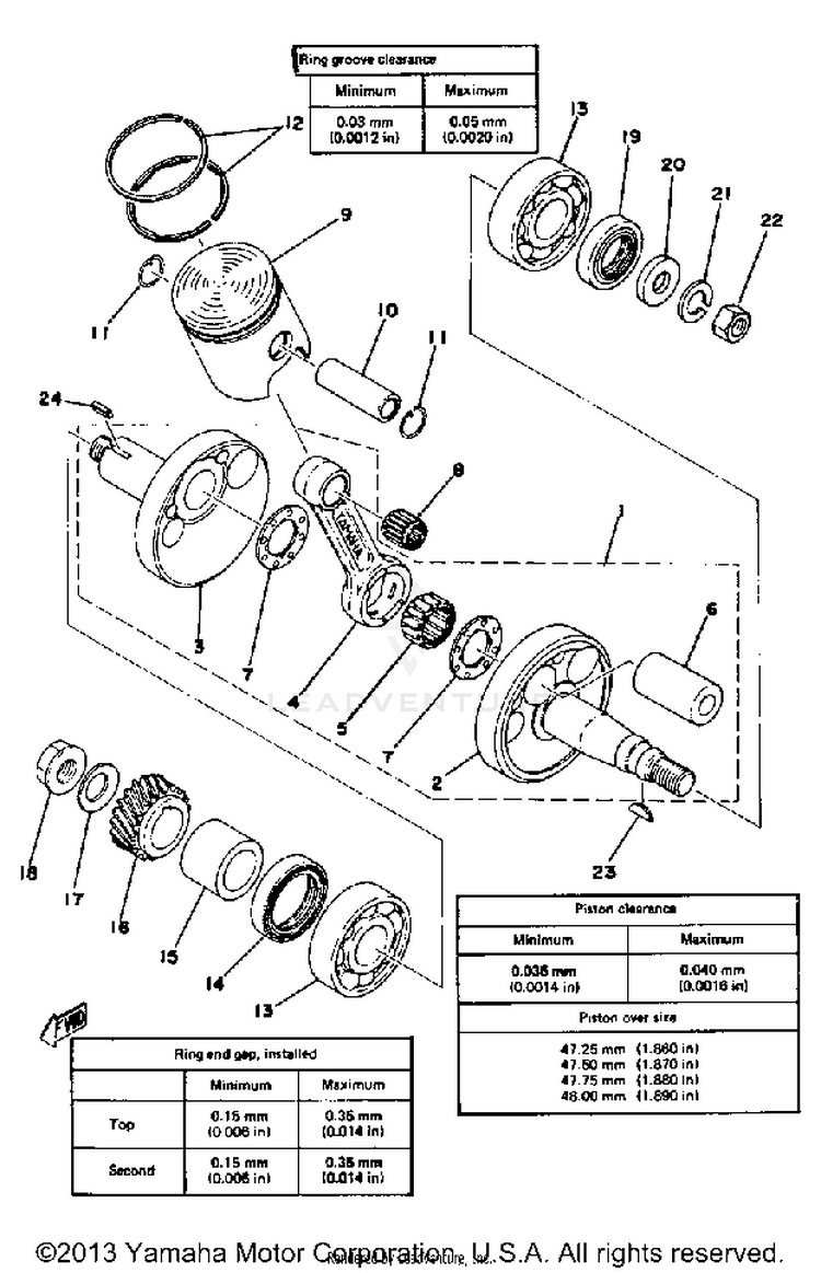 Crank - Piston Gt80e - Gt80e-009161 - Gt80f GT80E - 1978 Schematic