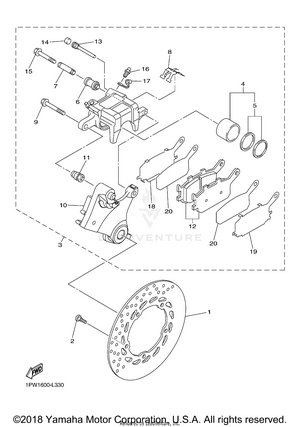 Rear Brake Caliper Schematic